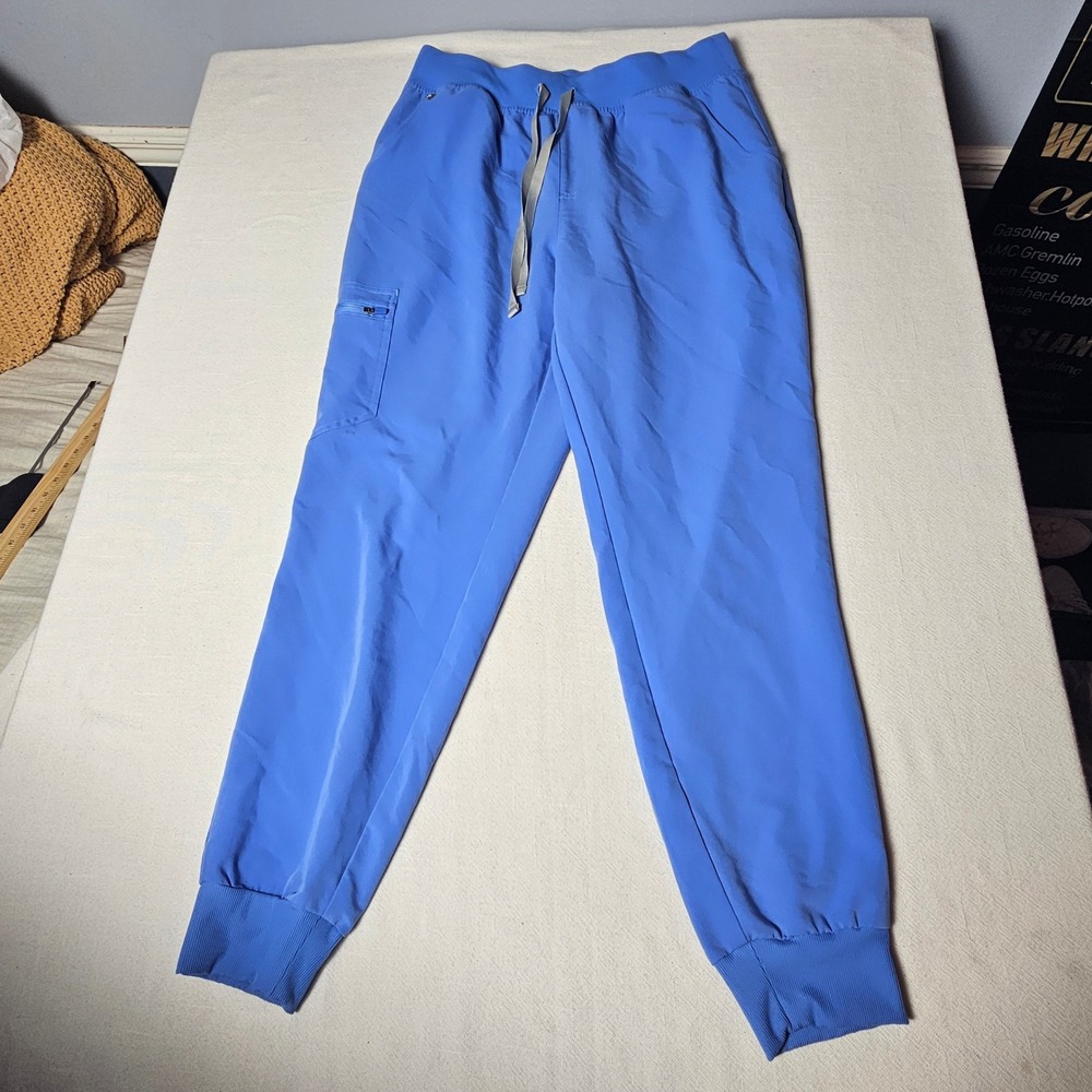FIGS HW Zamora High Spin Jogger Scrub Pants Blue Women Small
